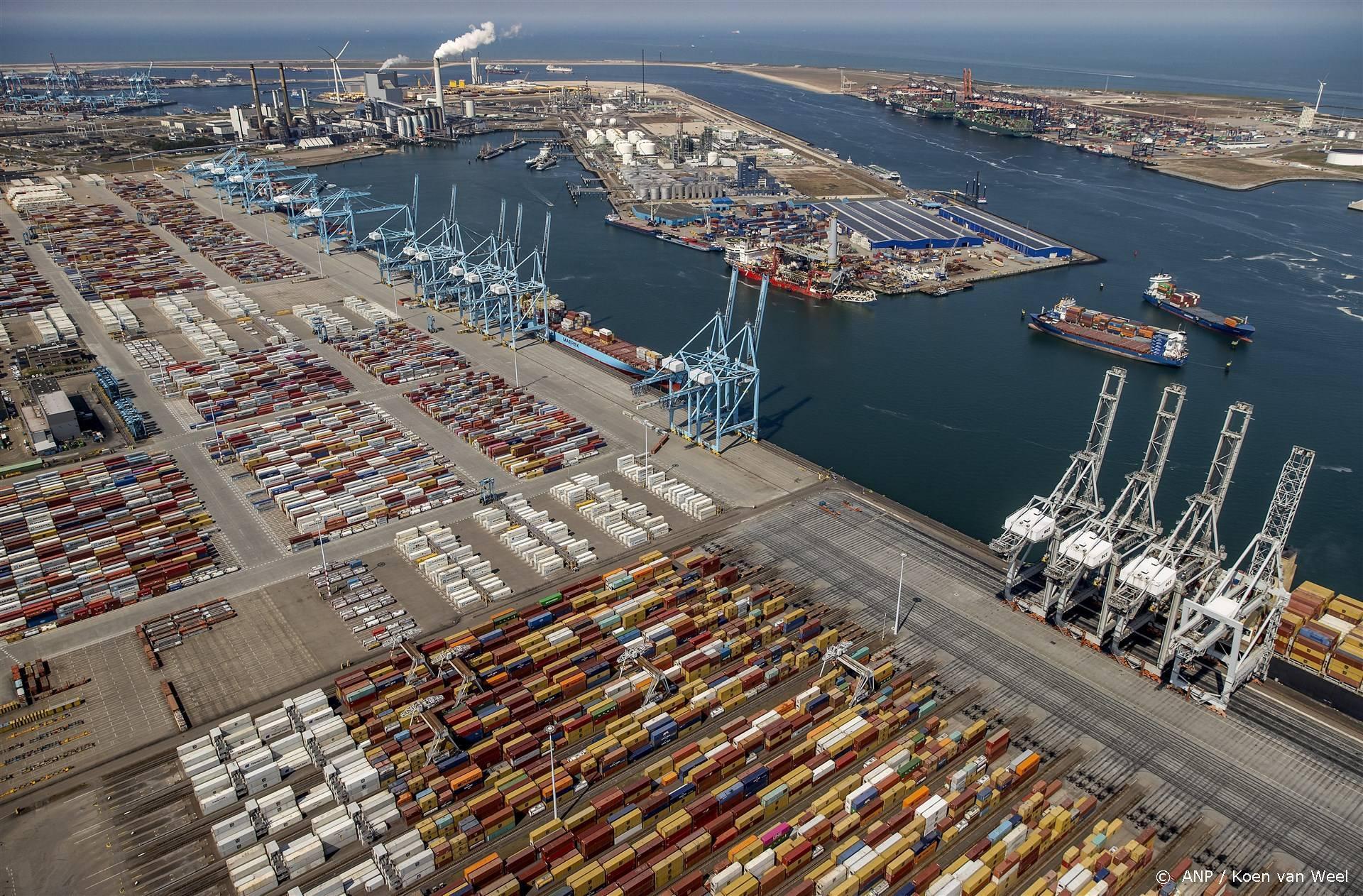 Aerial view of a container terminal